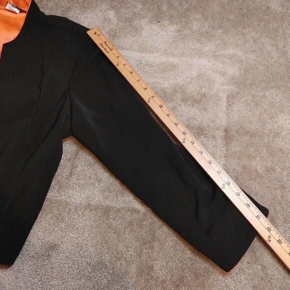 Positive Attitude Petite Size 14 Coral Black Blazer Open Career Business Top - Picture 5 of 10